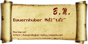 Bauernhuber Máté névjegykártya